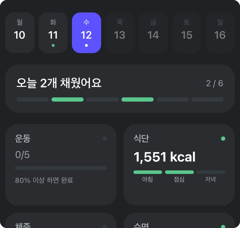 직접 추가한 기록 항목들